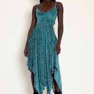 BNWT - BURNED VELVET BRER RABBIT TEAL HANDKERCHIEF